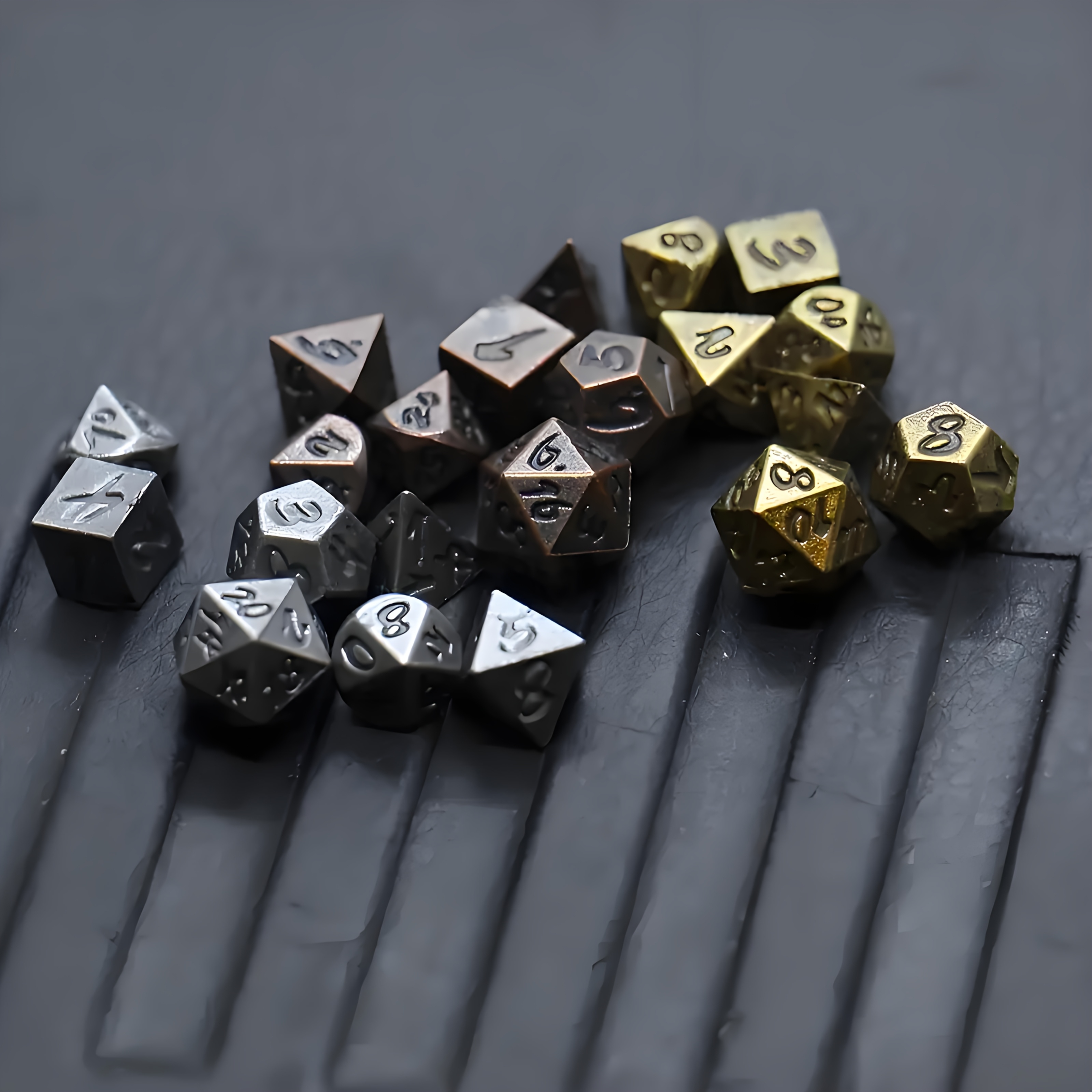 7-Part Metal Zinc Alloy Mini Faceted Dice Kit